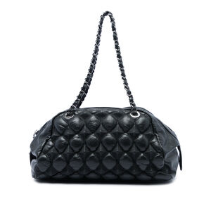 Pre-Loved Chanel Lambskin Bubble Quilt Bowling Bag